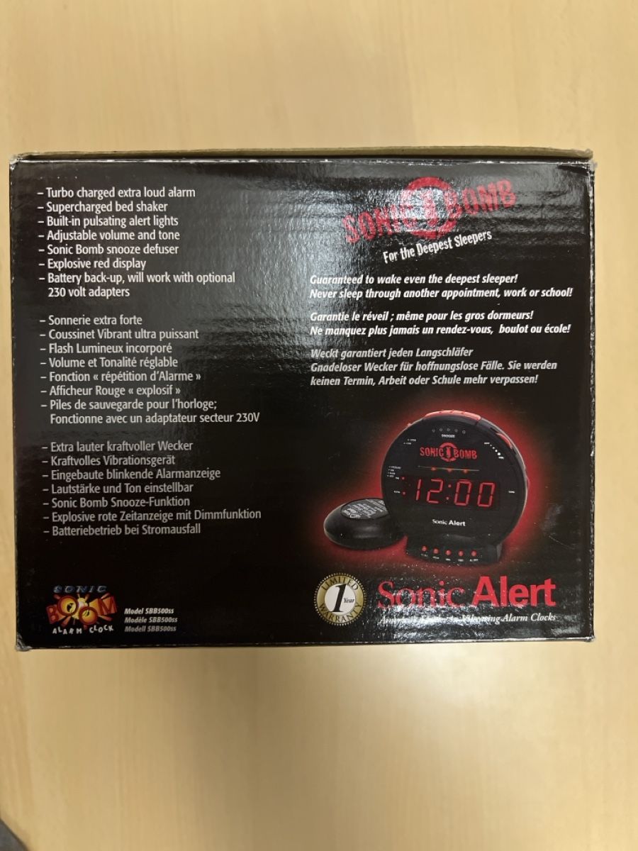 Sveglie: Sonic Bomb SBB500SS Wecker mit Vibrationsalarm – Nuovo e nell'imballaggio originale da Hondrich venduto da smf_ch 1