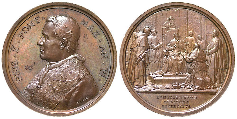 Medaglie: Rom, Pius X., Bronzemedaille AN VI (1908) – Usato da Chiasso venduto da Novamarketing