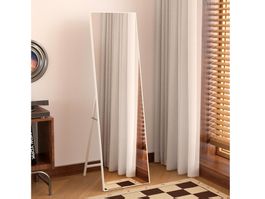 Standspiegel 41x140cm, Ganzkörperspiegel mit Ständer weiss