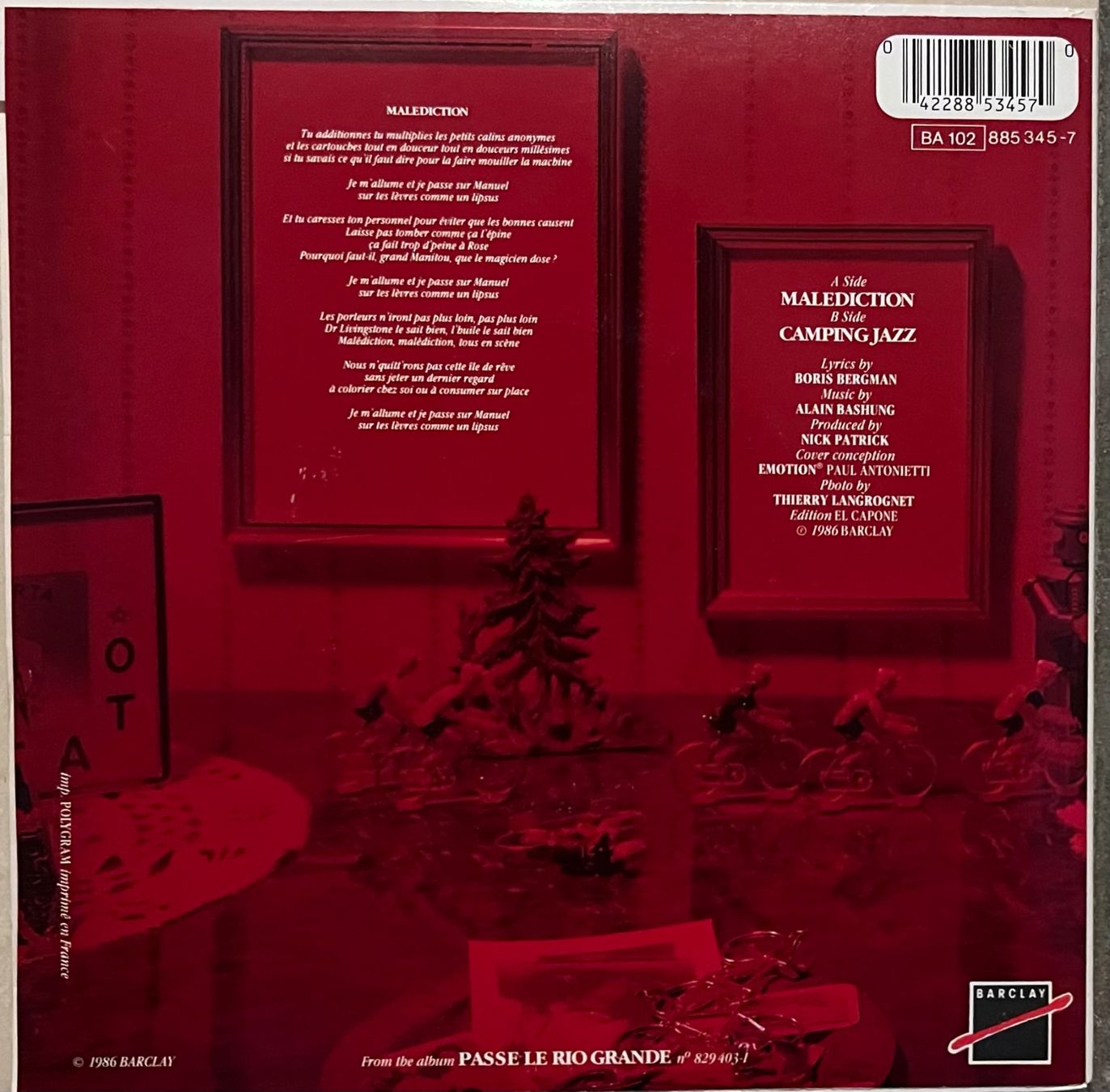 Schallplatten: BASHUNG - MALÉDICTION – Gebraucht aus Bussigny von vinyl-pas-cher 1