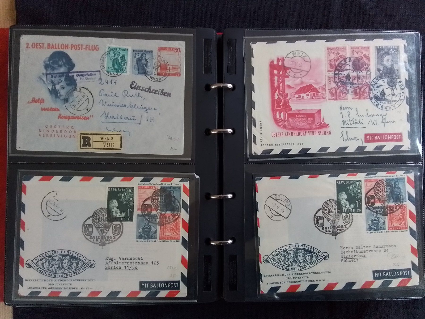 Alle Briefmarken: Ballonpost 123 Belege hoher Kat-Wert – Gebraucht aus Reichenburg von Pipo-67 3