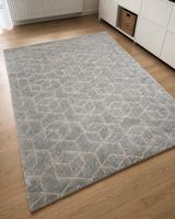 Teppich blau geometrisches Muster, guter Zustand