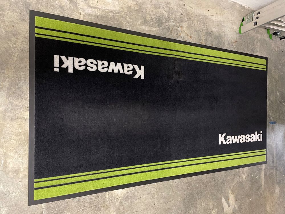 Original Kawasaki Motorrad Teppich für Mechaniker oder Fans