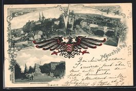 Präge-AK Neuchâtel, Ortspartie, Denkma