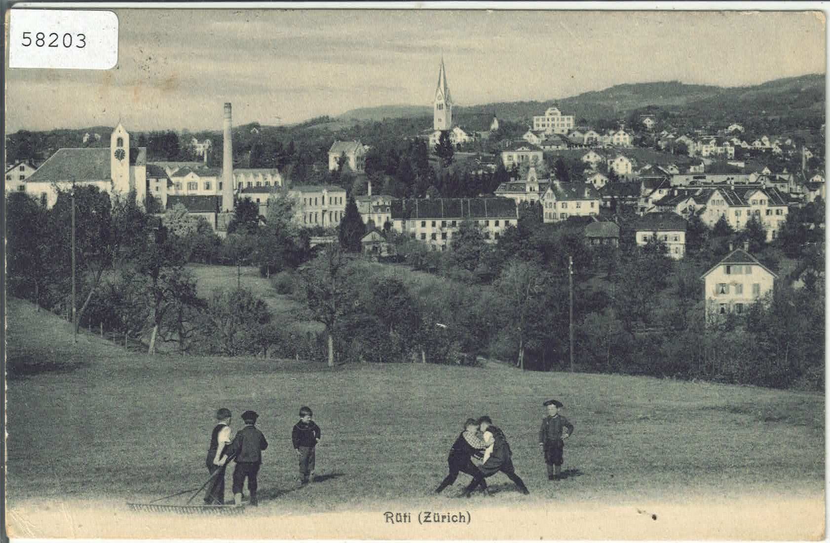 Cartoline postali: Rüti ZH - Generalansicht mit Kinder – Usato da Ettingen venduto da Kartenplanet