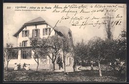 AK Lignières, Hotel de la Poste, 1912