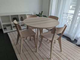 Ikea LISABO Tisch + 4 Stühle ash veneer