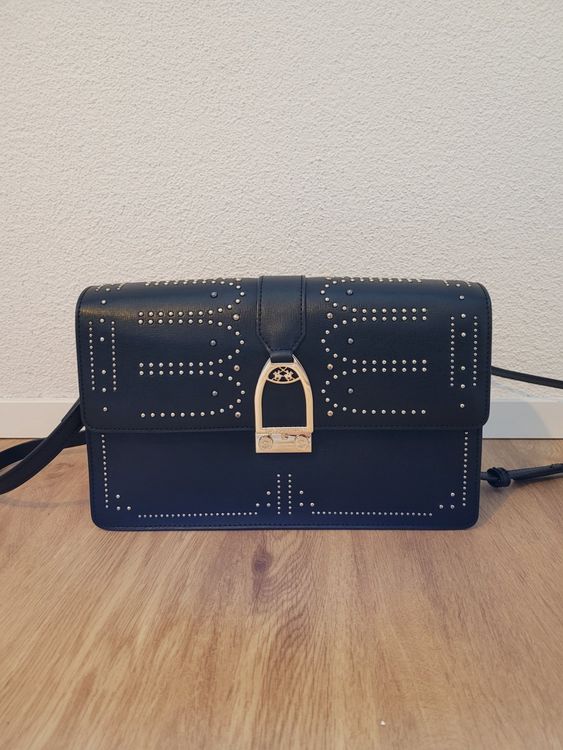 Sac Bandoulière La Martina Beige En Cuir De Veau - Grand Modèle, Anse Détachable, Fermeture Zip - Neuf Avec Imperfections