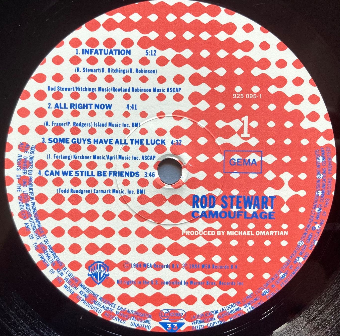 Vinyles: ROD STEWART - CAMOUFLAGE – D'occasion à Poliez-Pittet par Newtown-Records 3