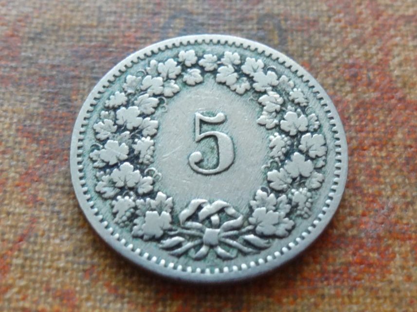 Alle Münzen: 5 Rp. 1888  (B) – Gebraucht aus Romanel-sur-Lausanne von Swift13 1