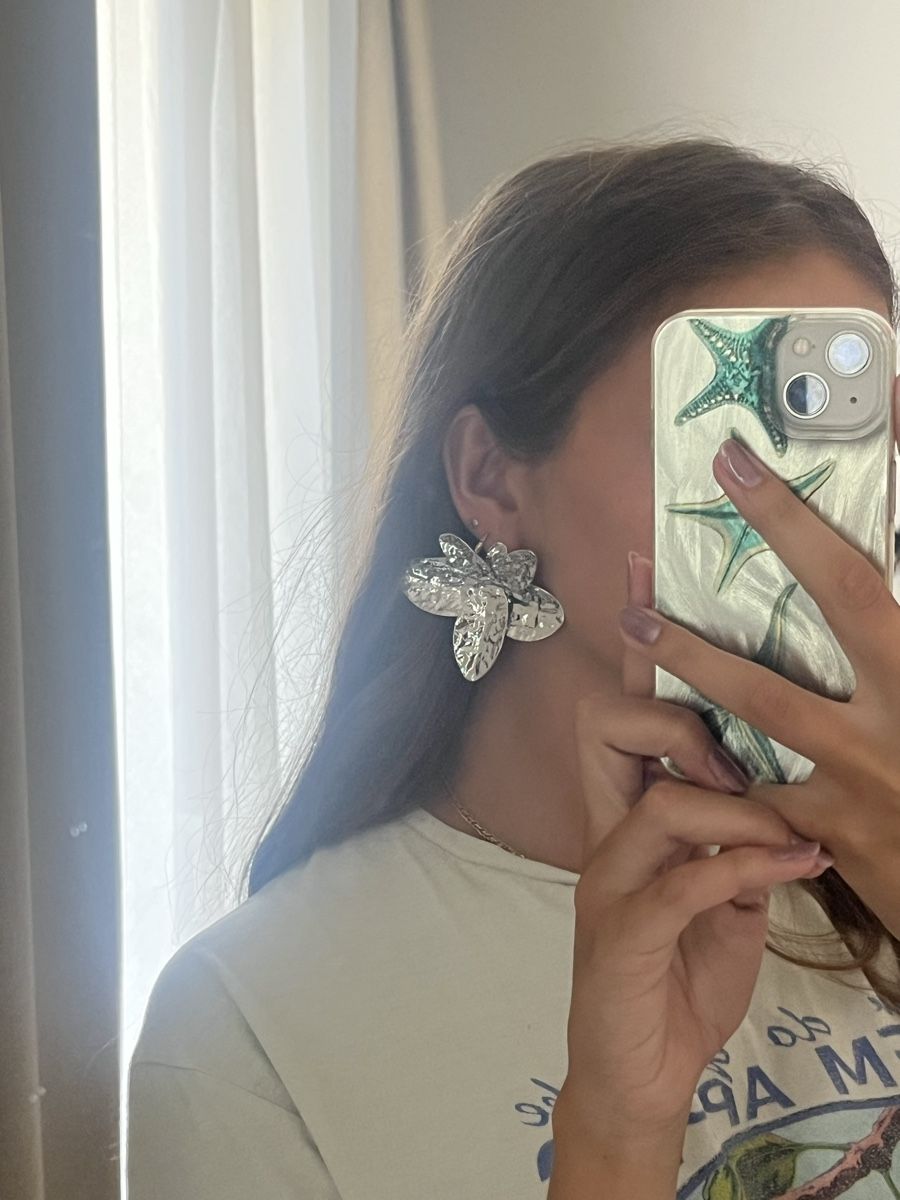 Orecchini pendenti & Orecchini a lobo: Silver floral earrings – Usato da Vezia venduto da chi_byp8 4