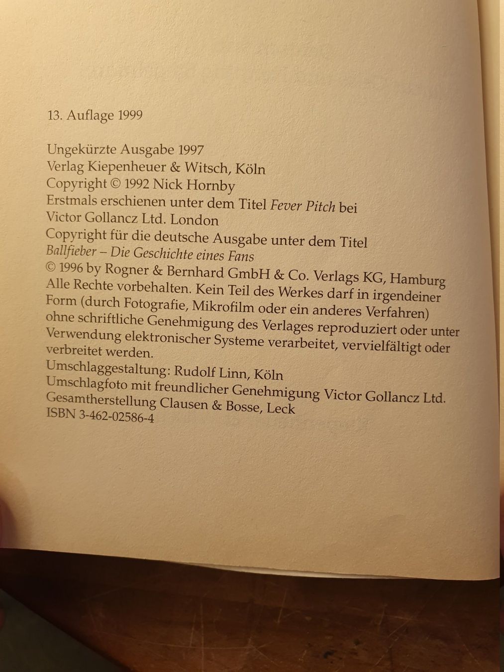 Bücher: Fever Pitch - Nick Hornby – Gebraucht aus Zürich von loosebone 3