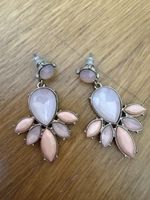 Ohrringe Stecker rosa beige floral neuwertig