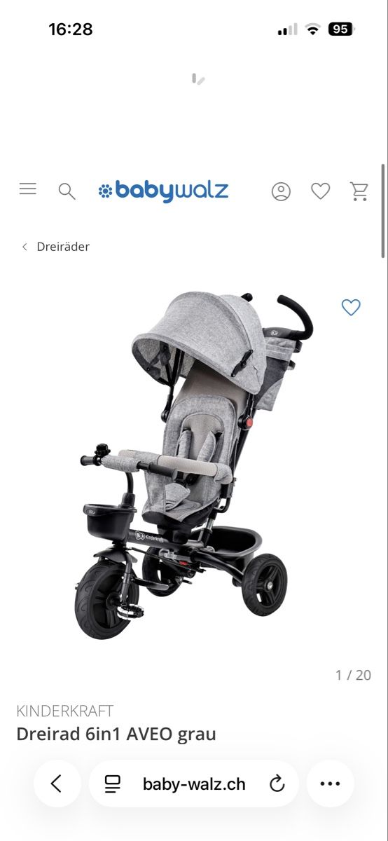 Kinderkraft Veicoli per bambini: Kinderkraft Dreirad Aveo 6in1 grau – Usato da Riedikon venduto da fox222 1