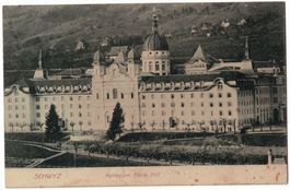 Schwyz, Kollegium Maria Hilf, gelaufen 1915 Feldpost