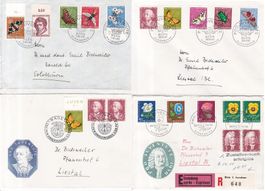 25 Stk. Pro Juventute FDCs, Sonderbriefe ab 1955