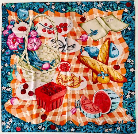 Superbe foulard HERMES-Paris "Un Carré sur l’Herbe" - 2025