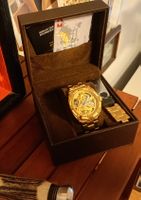 Goldene Herrenuhr Automatik, Skeleton, Peterson, Neuwertig