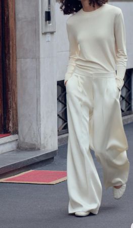 MALO (44) L XL /NP650CHF Palazzo Hose WEISS Viscose Baumwoll
