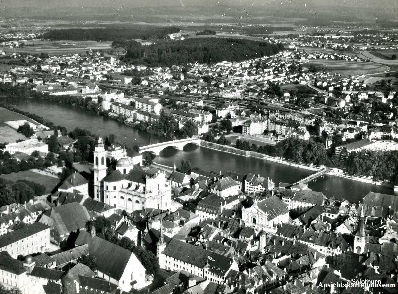 Cartoline postali: Solothurn - Flugansicht + 1968 – Usato da Emmenbrücke venduto da teestube