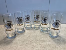 6 Vintage Jubiläumsgläser 150 Jahre BILGER BRÄU, 6x Bierglas