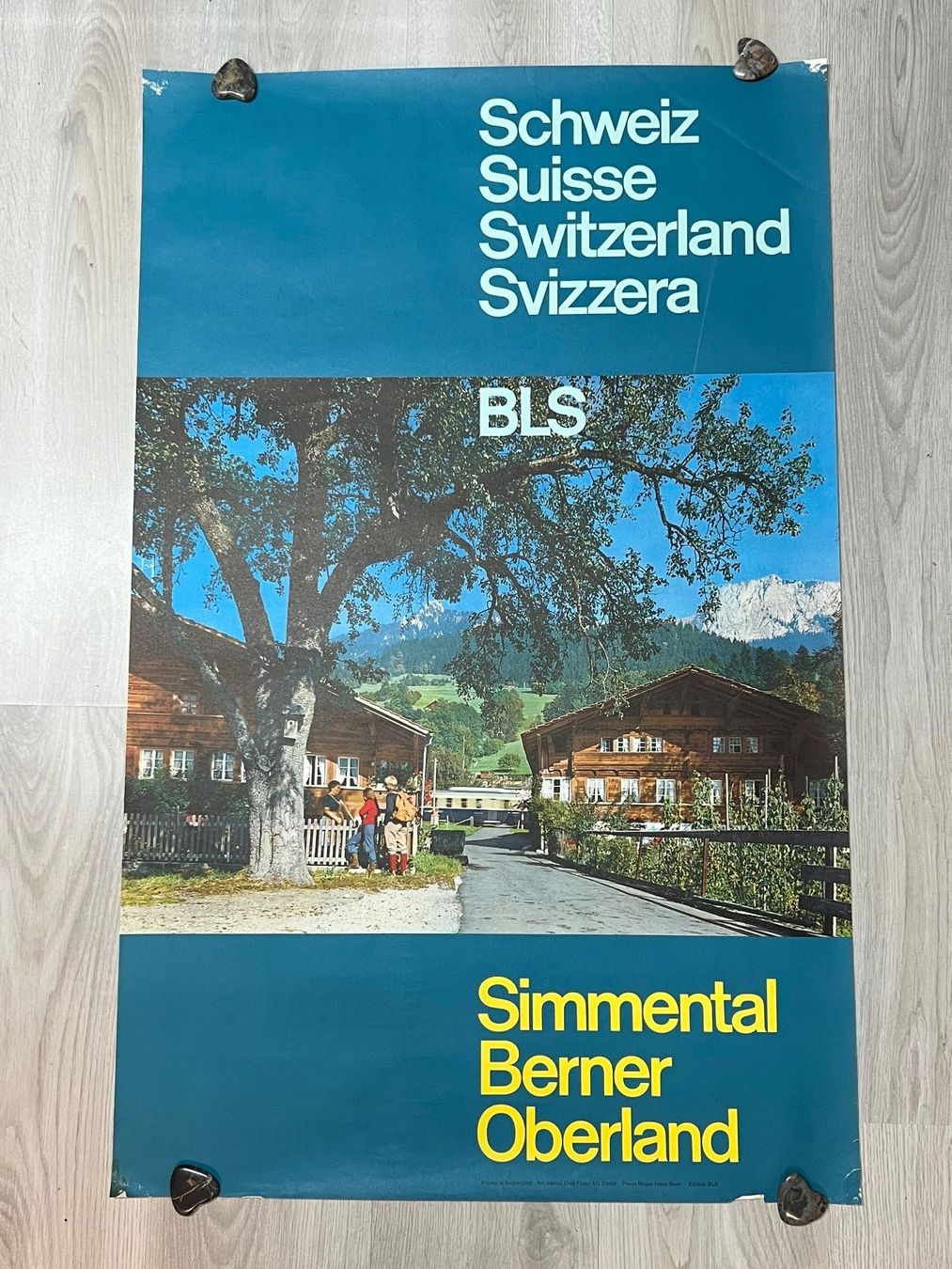 Foto & Immagini: Plakat Simmental der BLS Bern Lötschberg Simplon Bahn – Usato da Vaduz venduto da Unikate-Markt