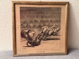 Lithographie-Karikatur 1869, Entre deux selles