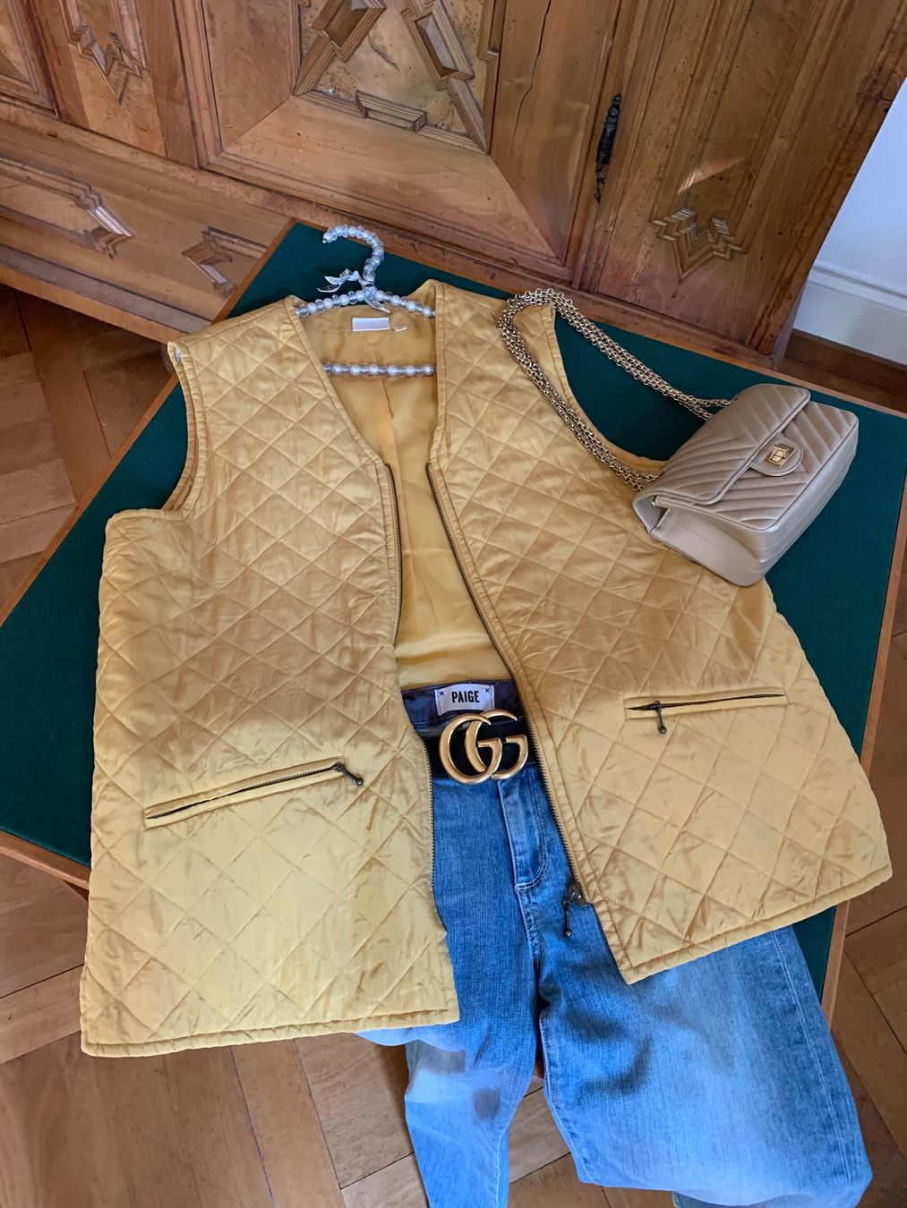 Gilets & Westen: VINTAGE CHRIS LINE Weste 100% Seide Größe: 42DE – Gebraucht aus Interlaken von Bona55 9