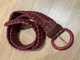 Dolce&Gabbana D&G Ledergürtel, bordeaux, Grösse 80cm - 32cm
