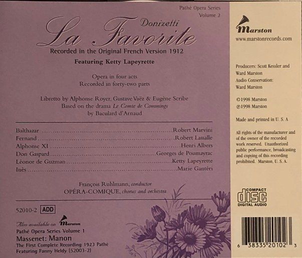 CD: Donizetti - La Favorite – Usato da Grüningen venduto da azulblanco 1