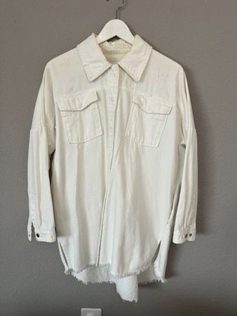 weisses oversized ZARA Jeanshemd, Size S