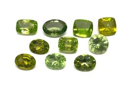 Lot 10 x Péridots 25.70 ct CERTIFICAT 3'000.- Fr