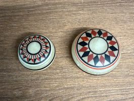 Antike Alabaster Dosen Set, Handarbeit, Vintage Design!