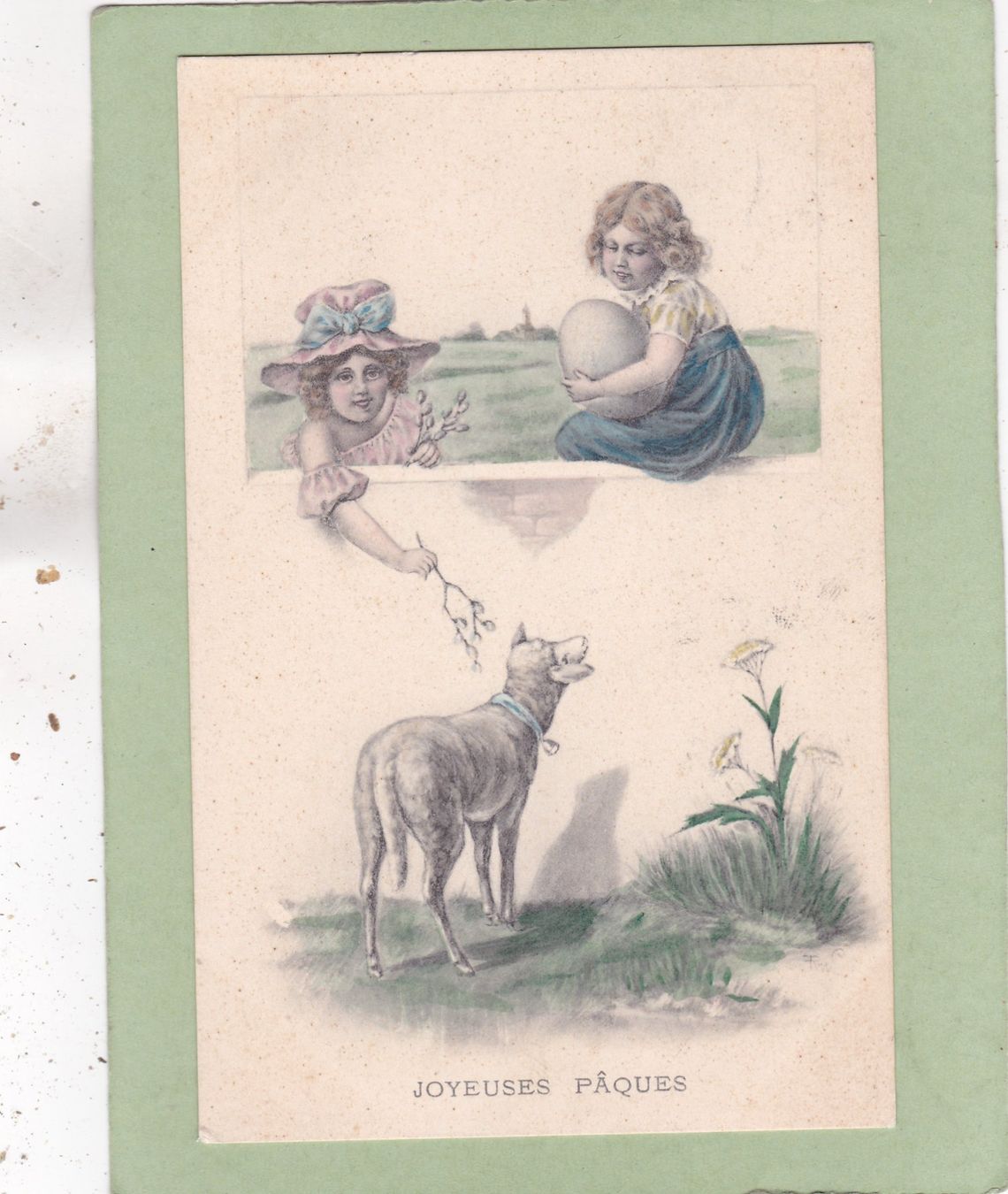 Cartes postales: Kitsch Kinder Ei Schaf Joyeuses Pâques 1908 – D'occasion à Herisau par Lisegrat2008