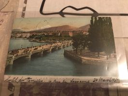 Postkarte Genf + Mont Blanc von 1907 (gelaufen) - 800-57