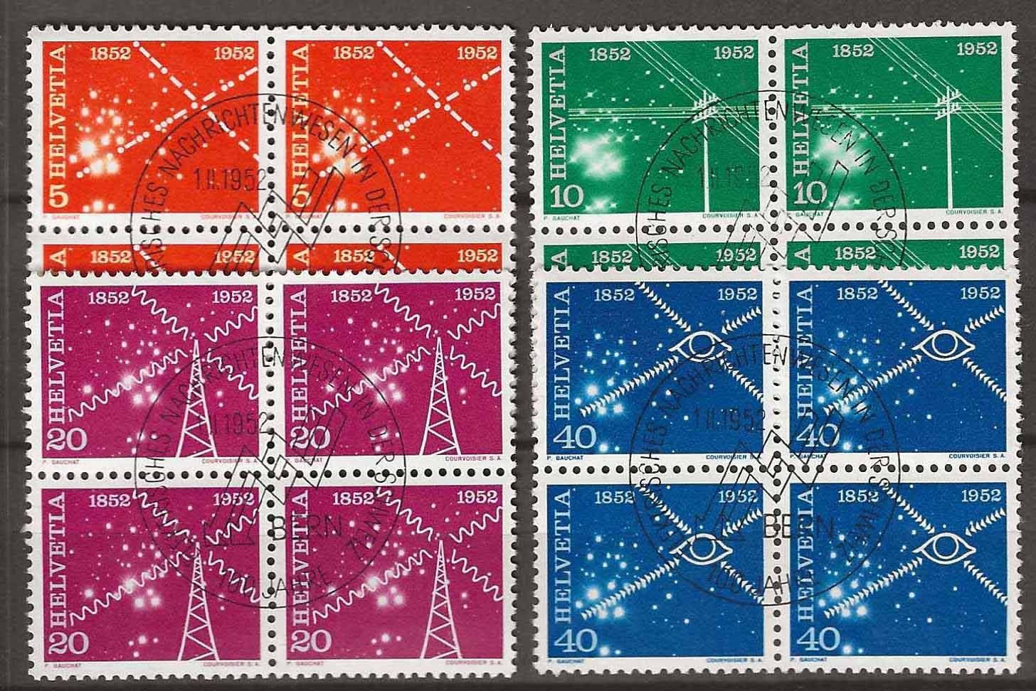 B0309 - 100 ans télécommunications CH B4 obl. 1er jour (D'occasion) à