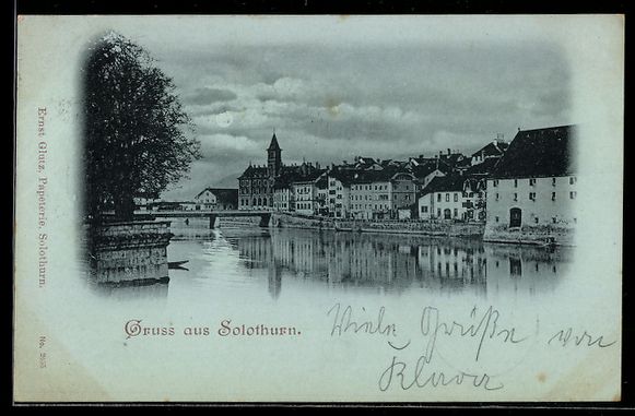 Cartoline postali: Mondschein-AK Solothurn, Ortsansicht am  – Usato da Berlin venduto da bartko-reher