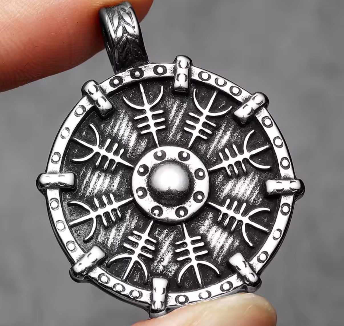 Ciondoli: Wikinger Anhänger "Vegvisir", Edelstahl – Nuovo (secondo la descrizione) da Gams venduto da Mariawicca
