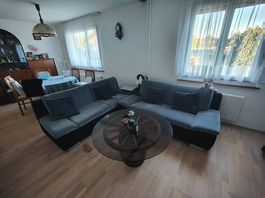 Modernes Ecksofa grau/schwarz (1.80 x 2.00 m)