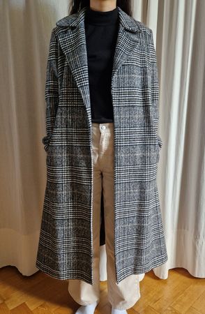 Manteau long à carreaux Nuna Lie, comme neuf!