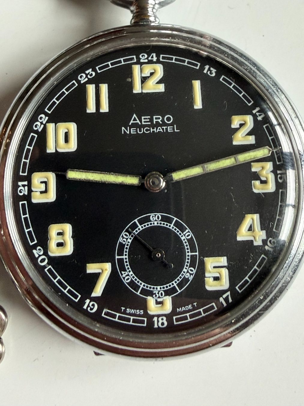 Orologi: Aero Neuchatel Taschenuhr – Usato da Worblaufen venduto da chronyves 1