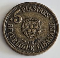 Münze Libanon 5 Piastres Jahrgang 1961