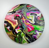 Acryl-Flüssigmalerei, kreisförmig