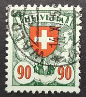 1924 Helvetia 90 Rappen, Top Zustand!