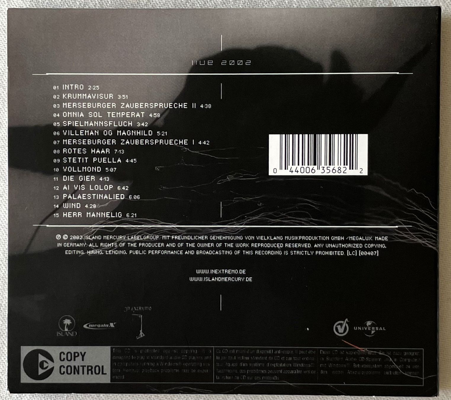 CD: In Extremo – Live 2002 - CD - 2002 - First Press – Usato da Uster venduto da Zardodel 2