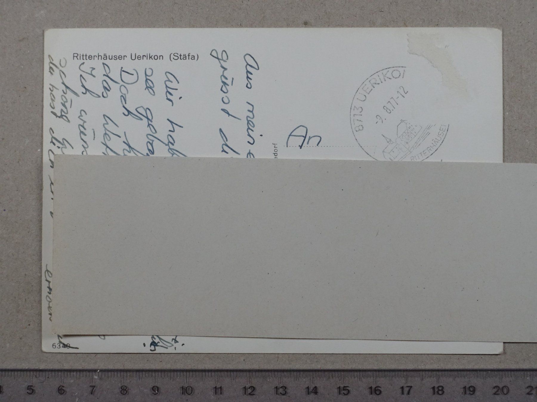Cartoline postali: Uerikon, Stäfa, Ritterhäuser, 1977 – Usato da Lenzburg venduto da fh1 1