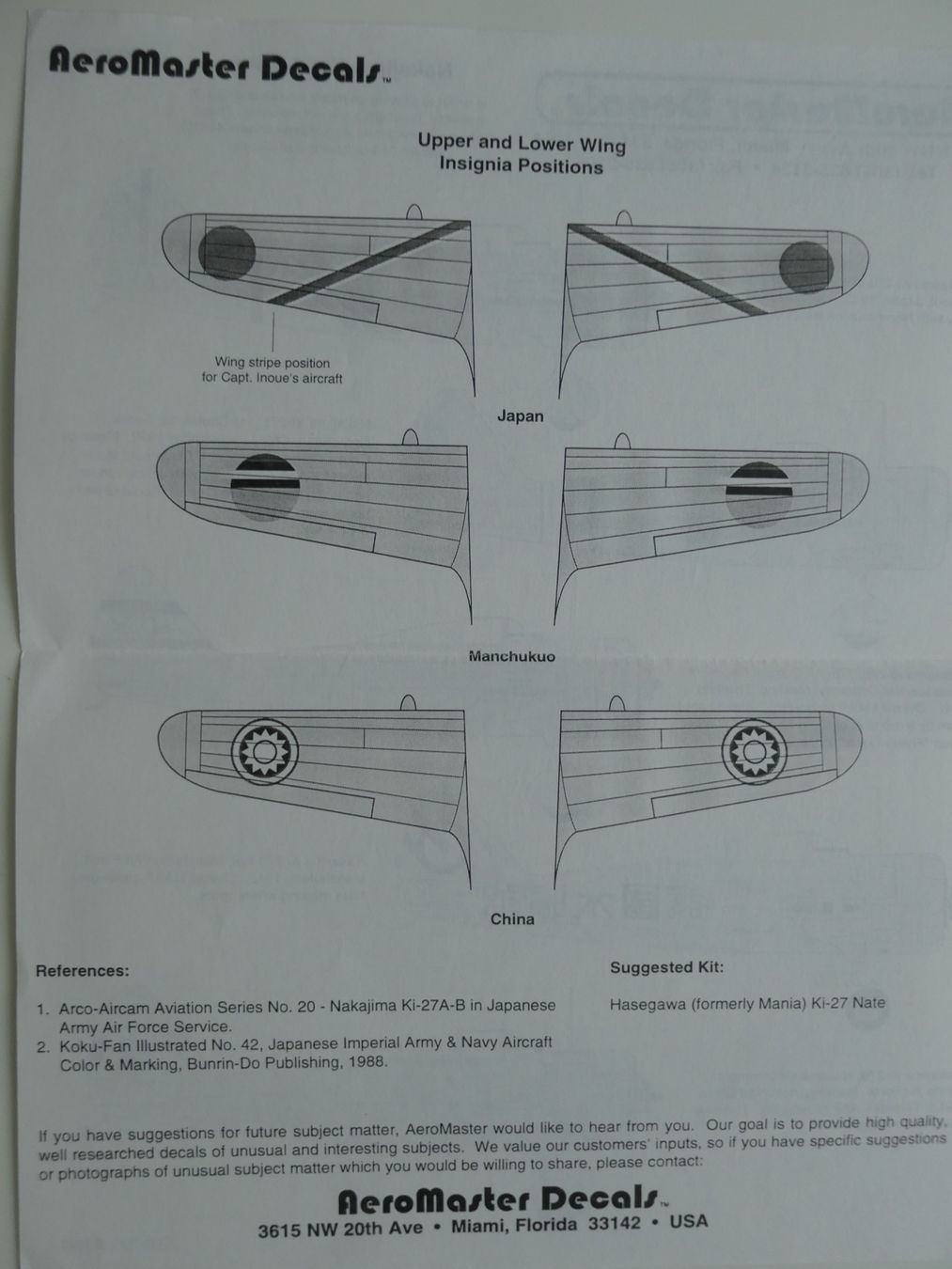 Kit di modellismo & Modellini statici: 1/48 Nakajima Ki-27 Nates - 5 Versionen – Usato da Bassersdorf venduto da F-104fan 2