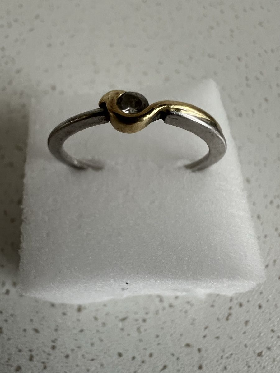 Anelli: Platin Ring mit Gelbgold und Stein – Usato da Abtwil SG venduto da ale2002