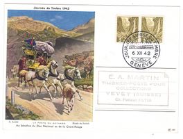 Carte (français) de la journée du timbre Genève 1942