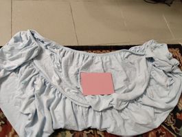 Blue Cotton Fitted Sheet (150 x 60 cm) - Great Quality!